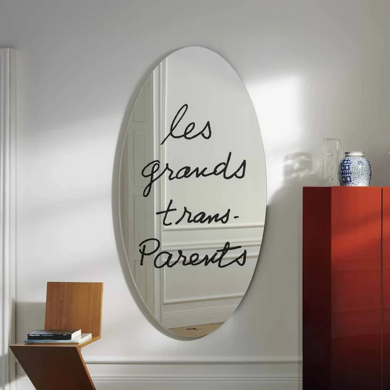 Serigraphed Mirror LES GRANDS TRANS-PARENTS, designed by Man Ray for Cassina
