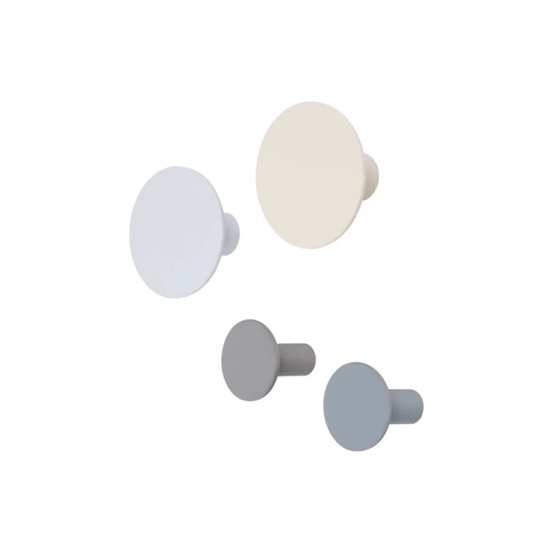 Ponto Väggkrokar Set/4 Warm Gray/Tradewinds/Micro Chip/Moonbeam