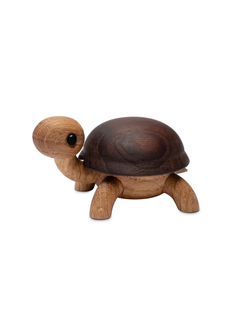 Träfigur Sporty sköldpaddeunge trädekoration 3,5 cm ek