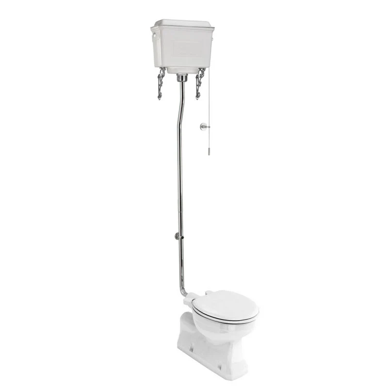 Högspolande toalett s-lås Burlington vit aluminiumcistern