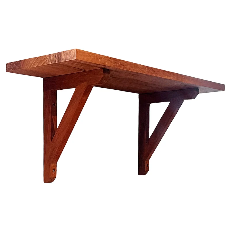 Hylla i teak 2 konsoler + hyllplan 90 x 23 cm