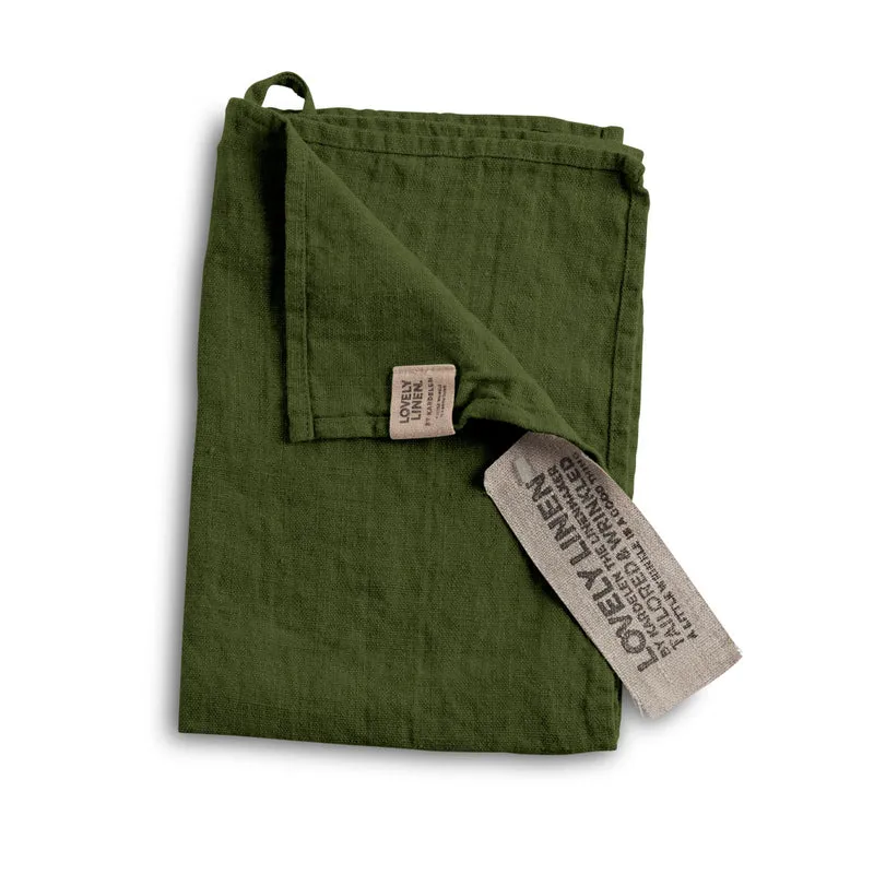 Linnehandduk jeep green
