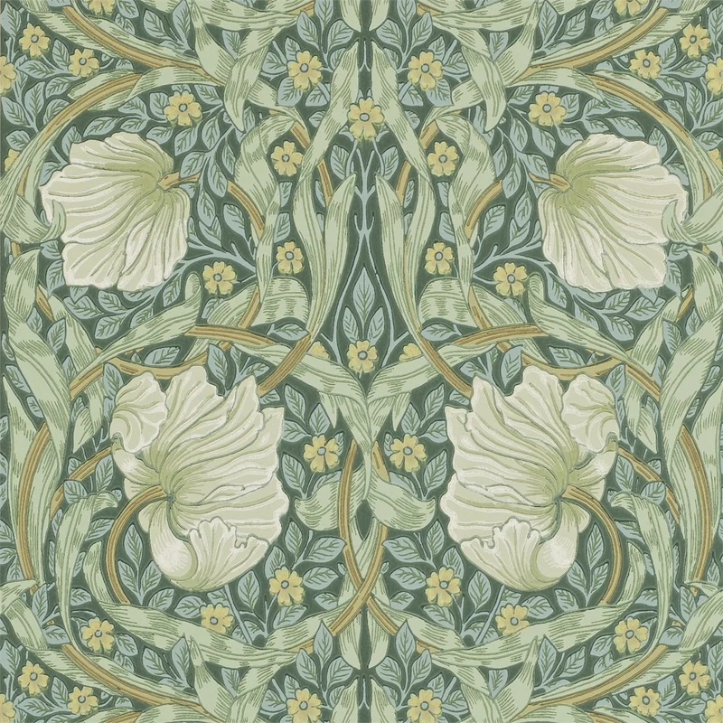 William Morris tapet Pimpernel grön
