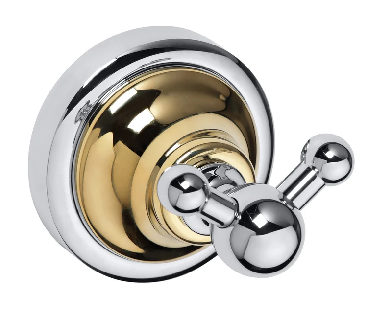 Handdukskrok Duschbyggarna CLASSIC KROM/GULD Dubbel